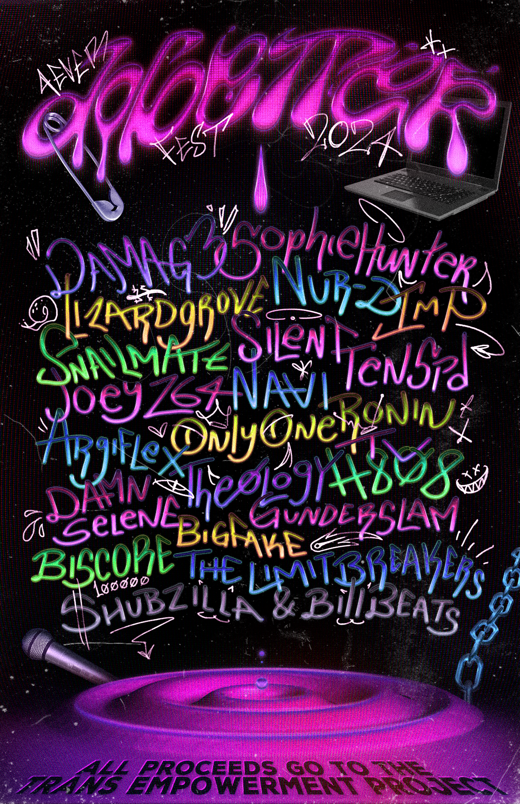 DAMAG3 / SOPHIE HUNTER / LIZARDGROVE / NUR-D / IMP / SNAILMATE / SILENT / TENSPD / JOEY Z64 / NAVI / ARGIFLEX / ONLY ONE RONIN / DAMN SELENE / THEOLOGY / H808 / TV / BIGFAKE / GUNDERSLAM / BI SCORE / THE LIMIT BREAKERS / SHUBZILLA & BILL BEATS