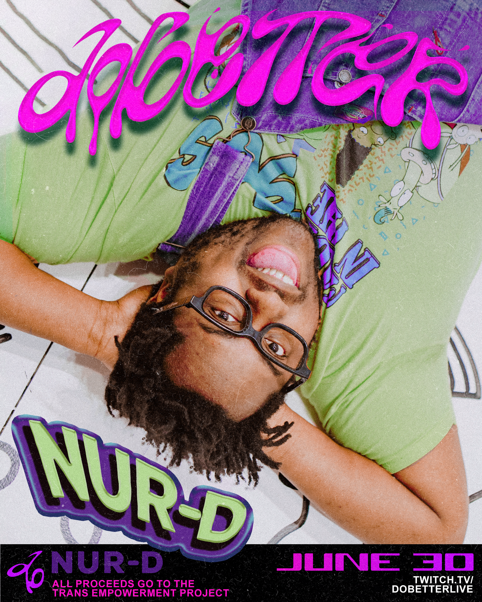 Hey, this guy's layin' on a white background... What's he doin'....... Well that's Nur-D and he's having fun